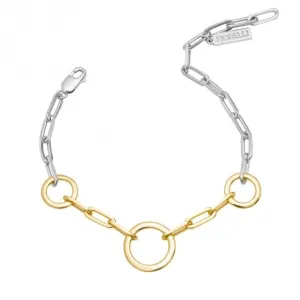 Open Circle Chain Link Yellow Gold Plating Bracelet B5382