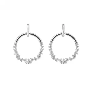 Open Circle Drop Zirconia Earrings E6185