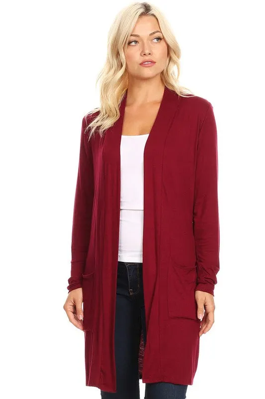 Open Duster Cardigan With Pockets