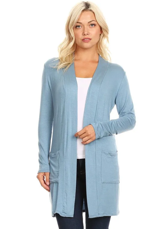 Open Duster Cardigan With Pockets