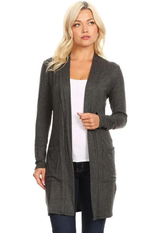 Open Duster Cardigan With Pockets