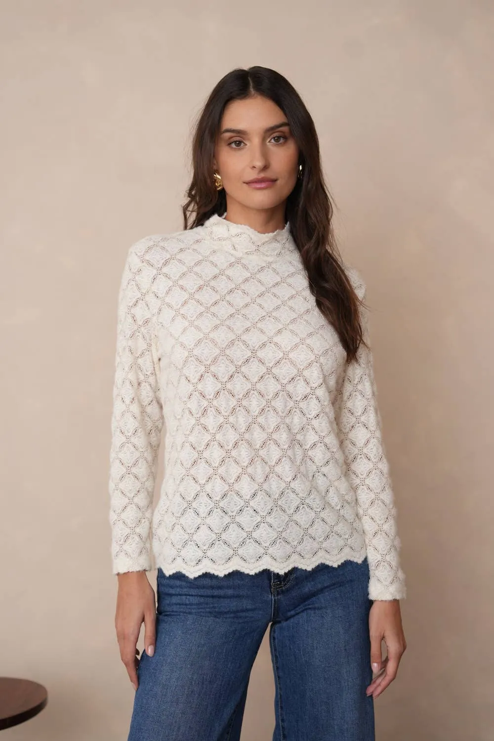 Openwork Knit Blouse