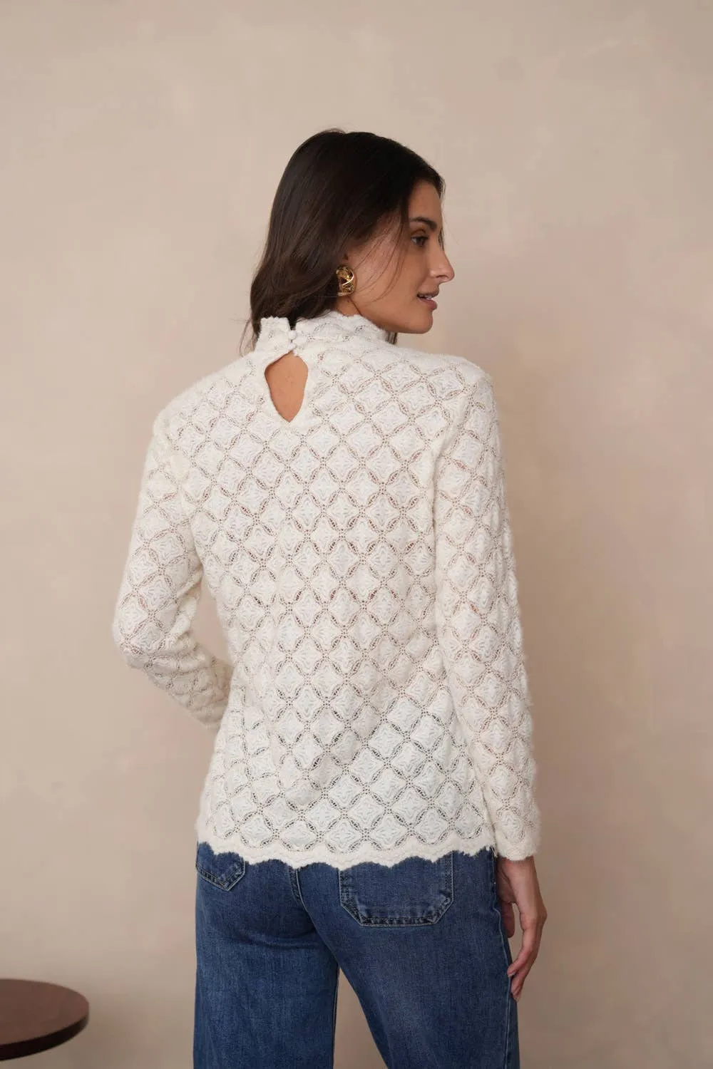 Openwork Knit Blouse