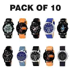 OPTIMA Formal & Casual Analog Watch Combo for Men's and Boys(Pack Of -10) 10 piece watch combo