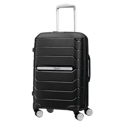 OPTIMA Zenith Hardside Luggage with Spinners, 2PC SET (Carry-on/Medium) (Black)