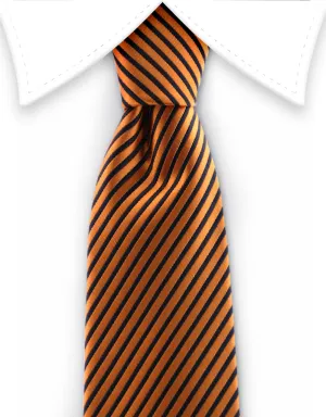 Orange & Black Pinstriped Narrow Tie