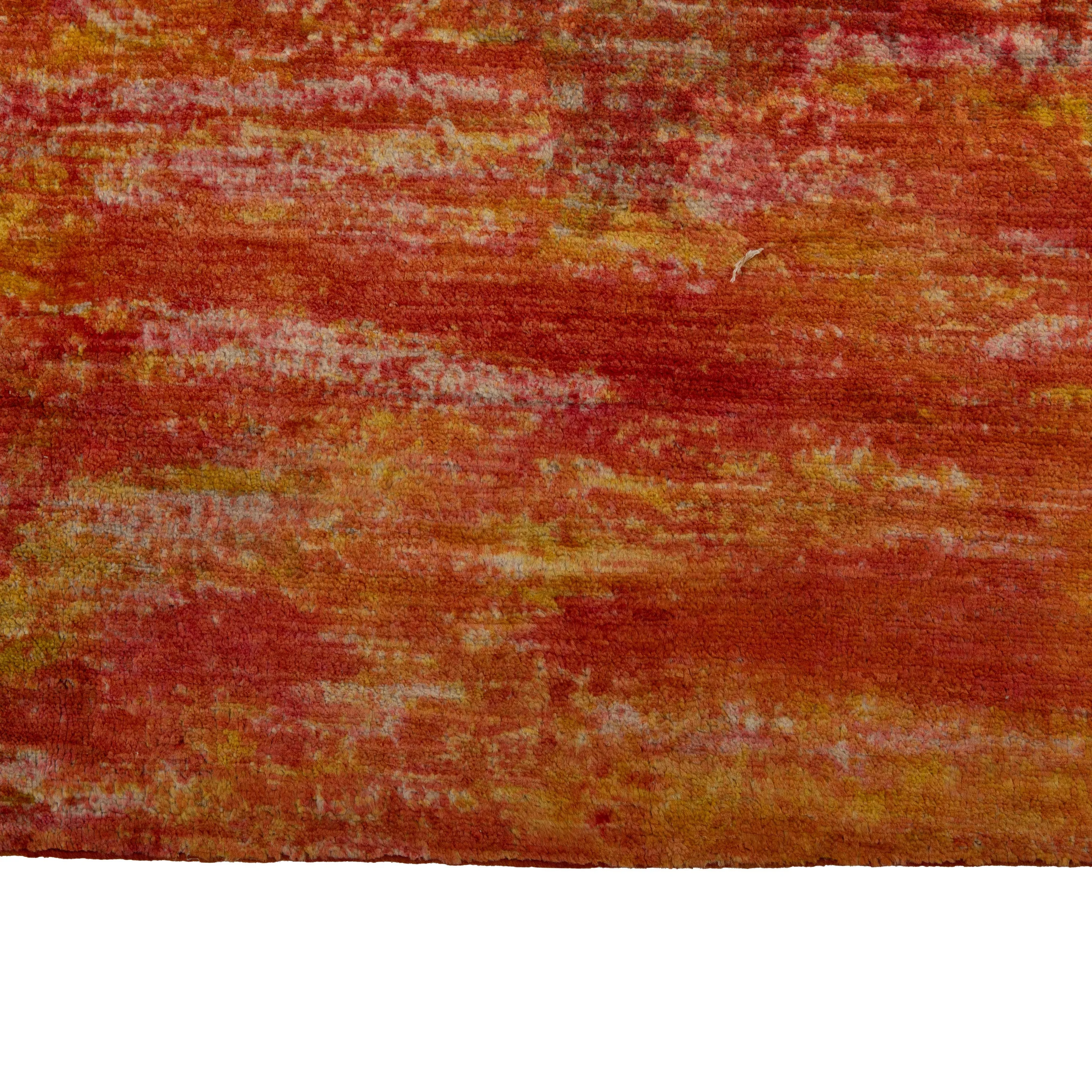 Orange & Red Samsara Wool Rug - 3'11" x 7'10"