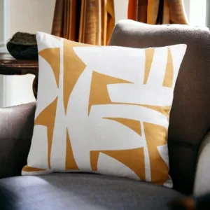 Orange & White Abstract Cushion Cover 43cm