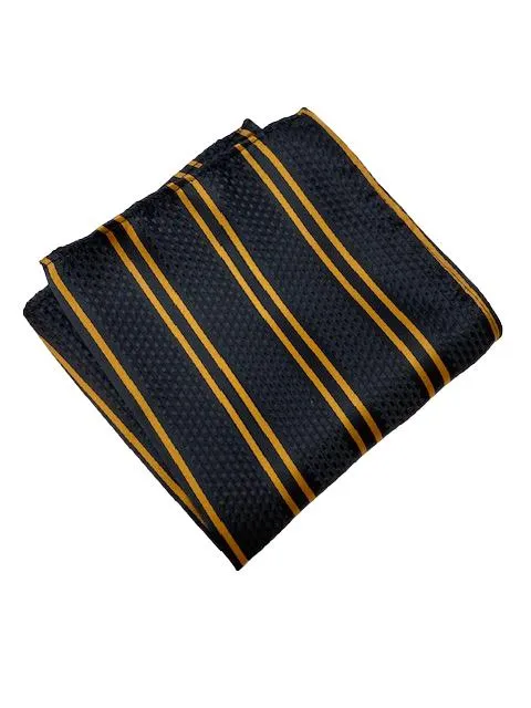 Orange and Black Striped Pocket Square