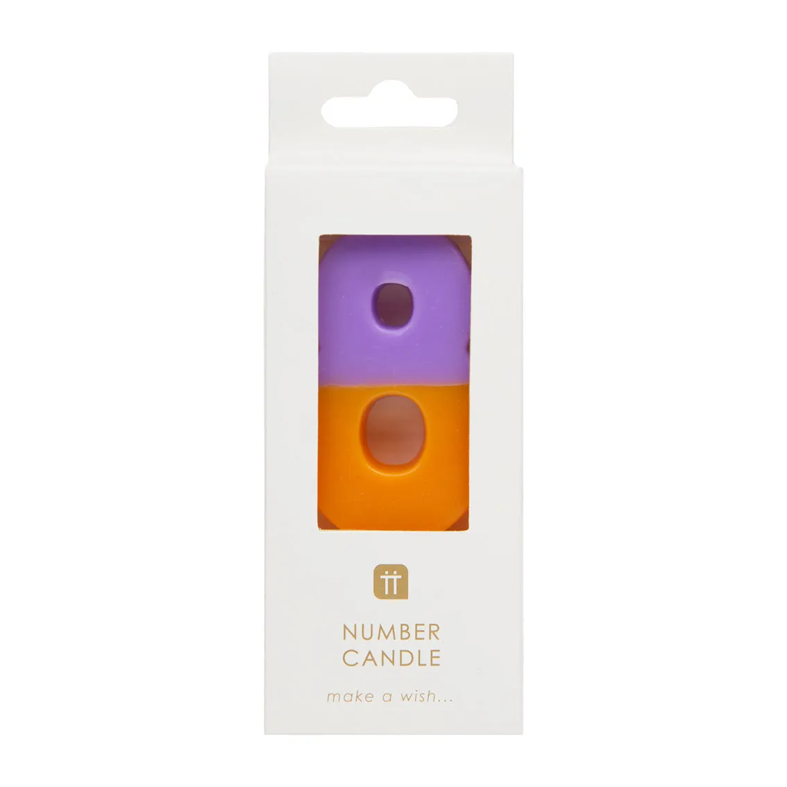 Orange and Purple Birthday Number Candle - 8