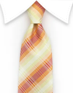 Orange and Yellow Plaid Tie