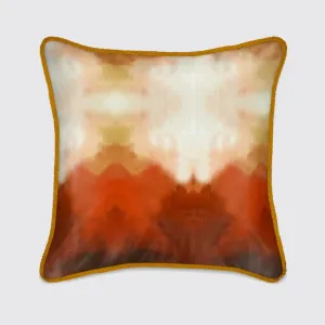 Orange Clouds Silk Cushion