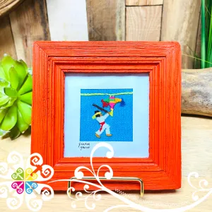 Orange Culturas Bordadas - Embroidered Wood Frame