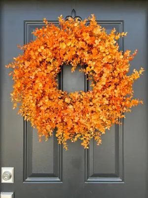 Orange Fall Eucalyptus Wreath