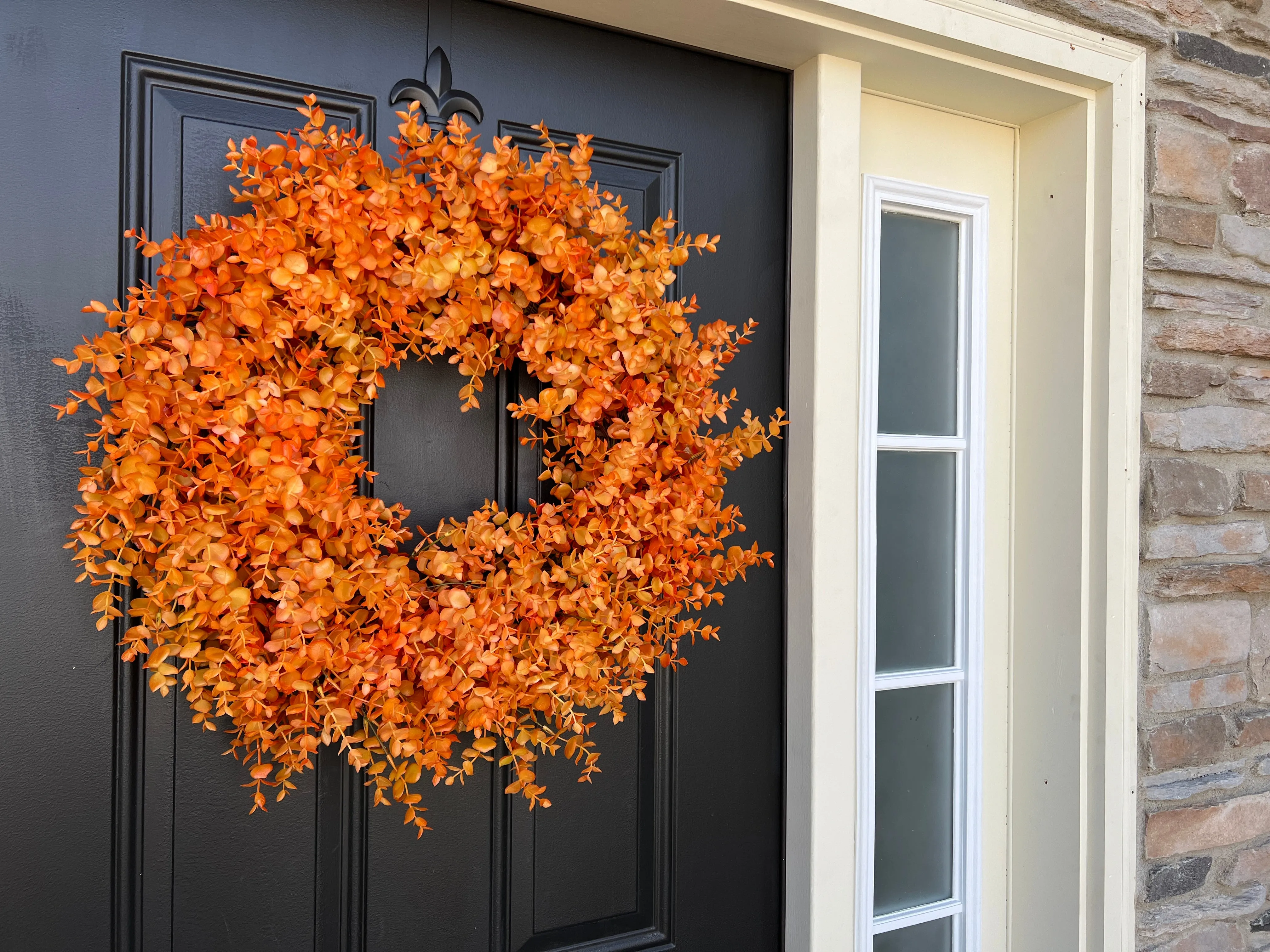 Orange Fall Eucalyptus Wreath