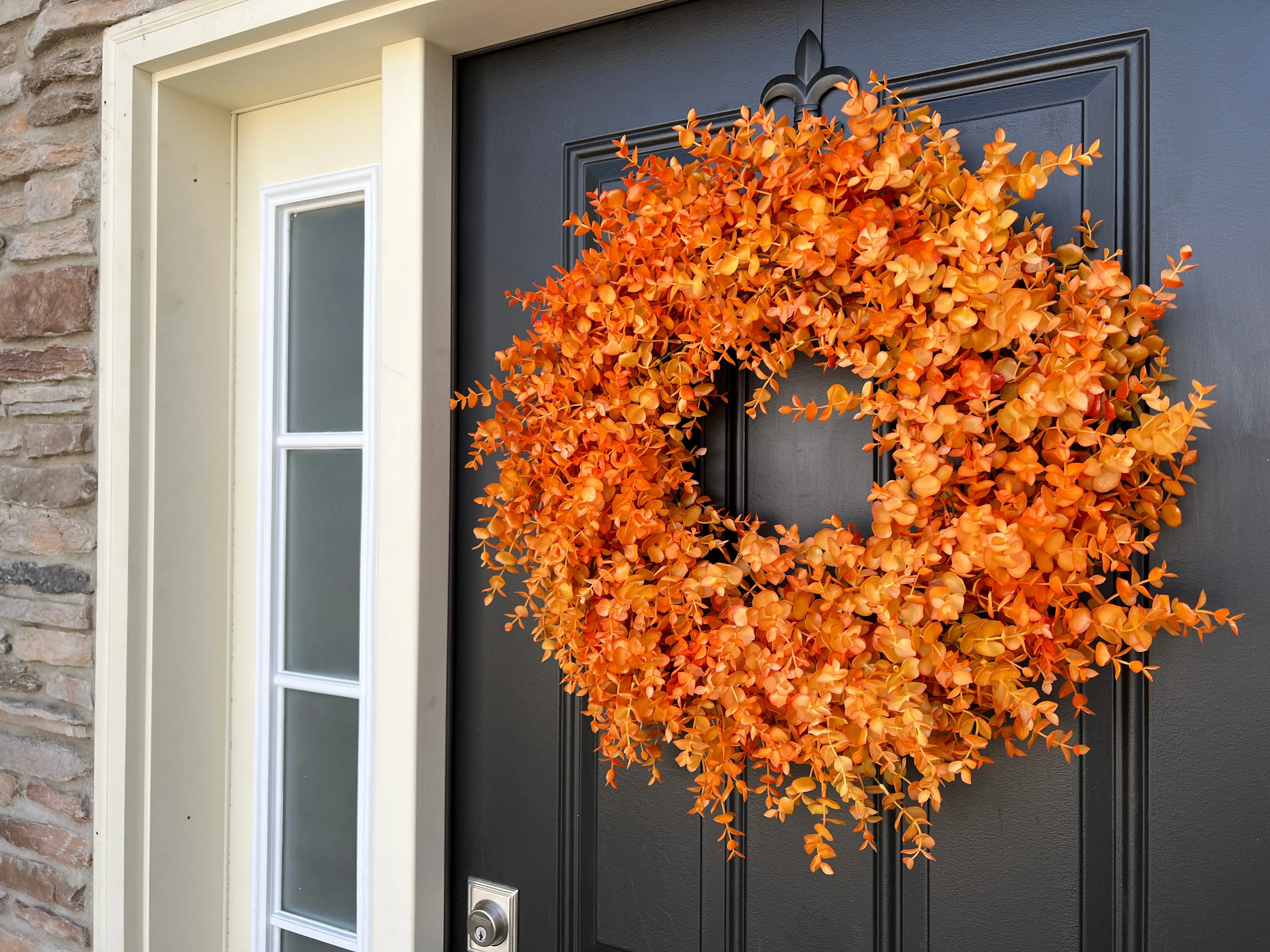 Orange Fall Eucalyptus Wreath