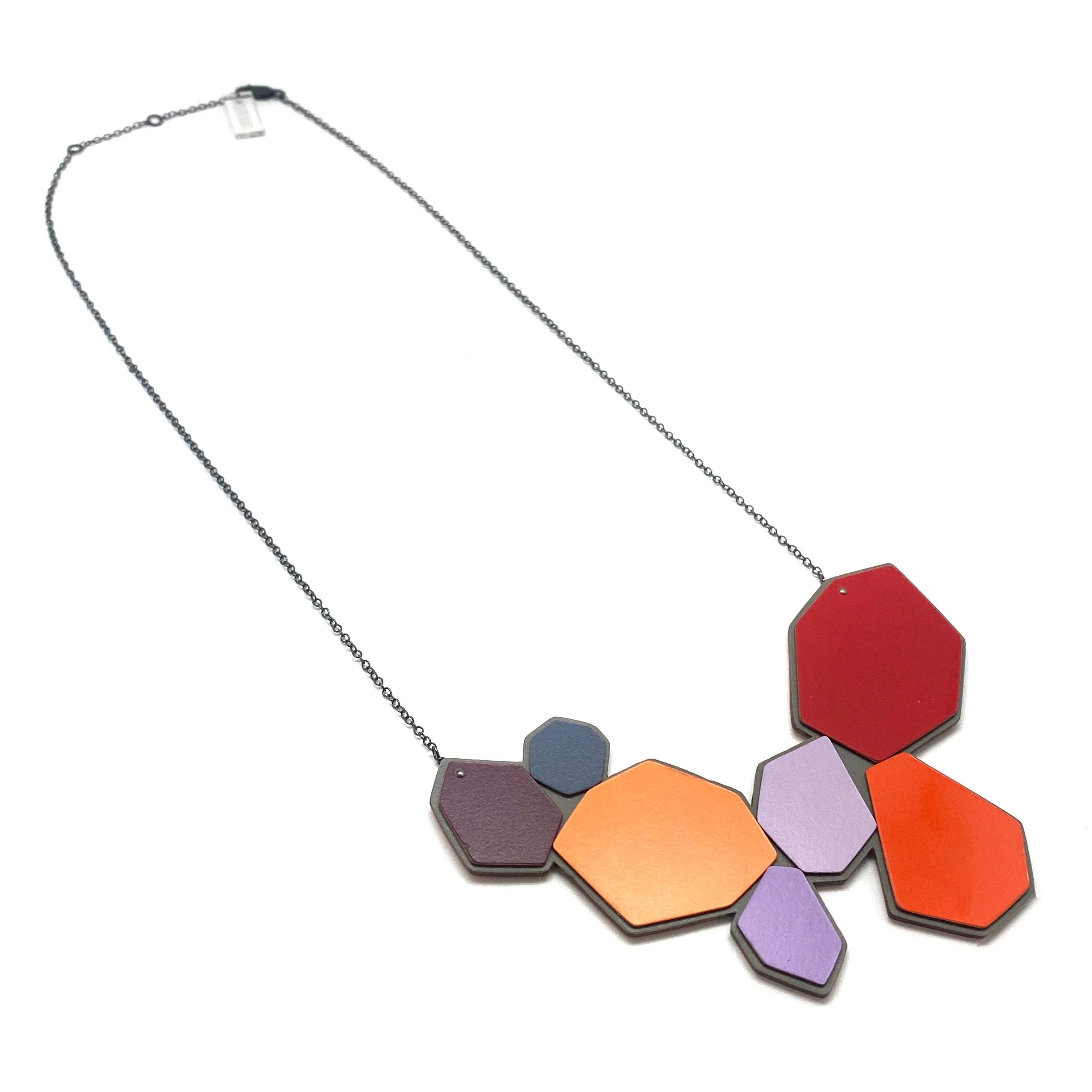 Orange Geometric Acrylic Necklace