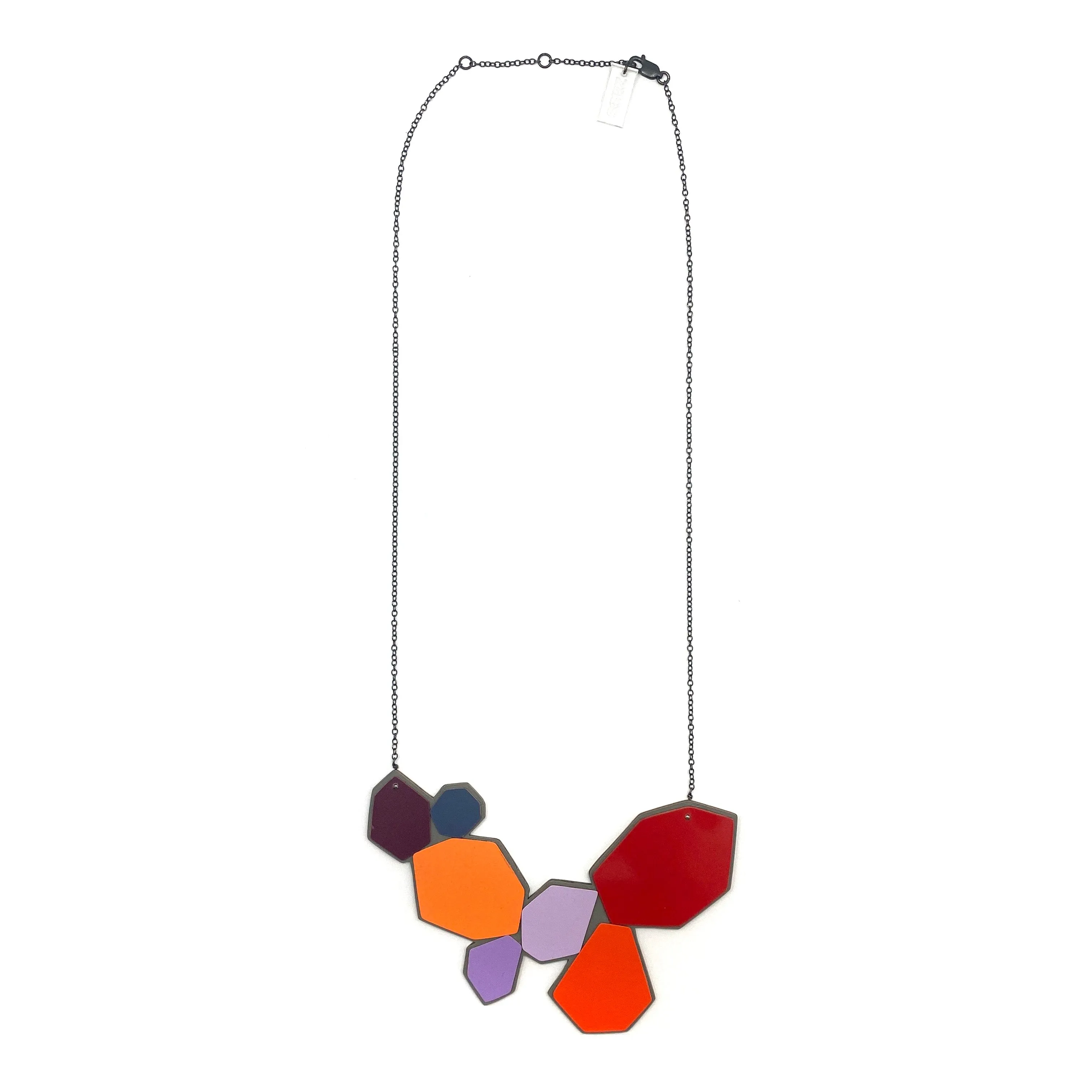 Orange Geometric Acrylic Necklace