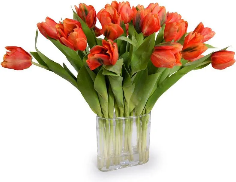 Orange-green Tulips Arrangement