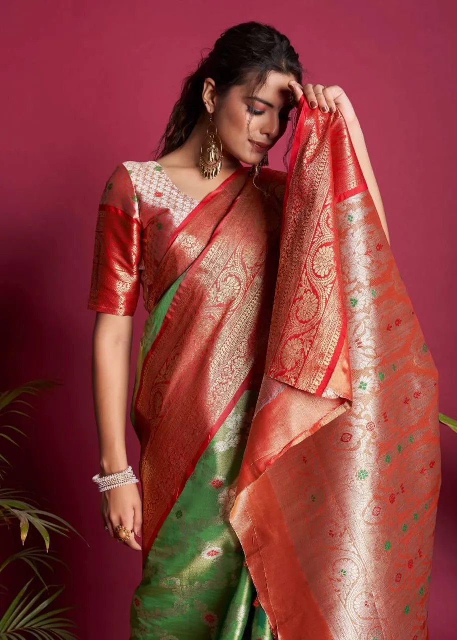 Orange Kanjivaram Silk  Saree