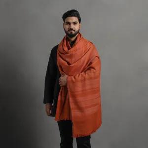 Orange - Kumaun Handwoven Pure Merino Wool Shawl for Men 98