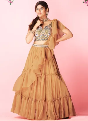 Orange Multi Embroidered Wedding Lehenga Choli