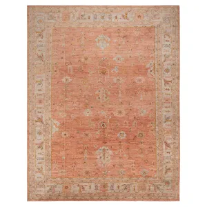 Orange Oushak Angora Wool Rug - 11'6" x 14'9"