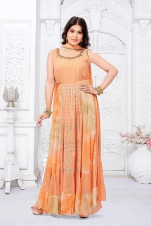 Orange Palazzo Ladies Suit