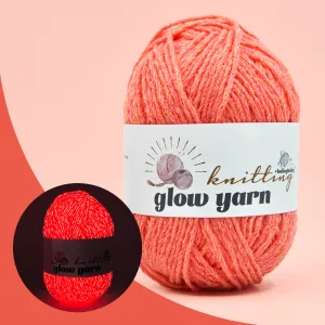 Orange-Red Acrylic Metallic Glow Yarn – Perfect for Christmas Crochet