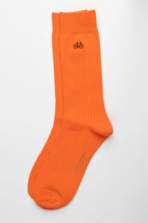 Orange Rib Socks