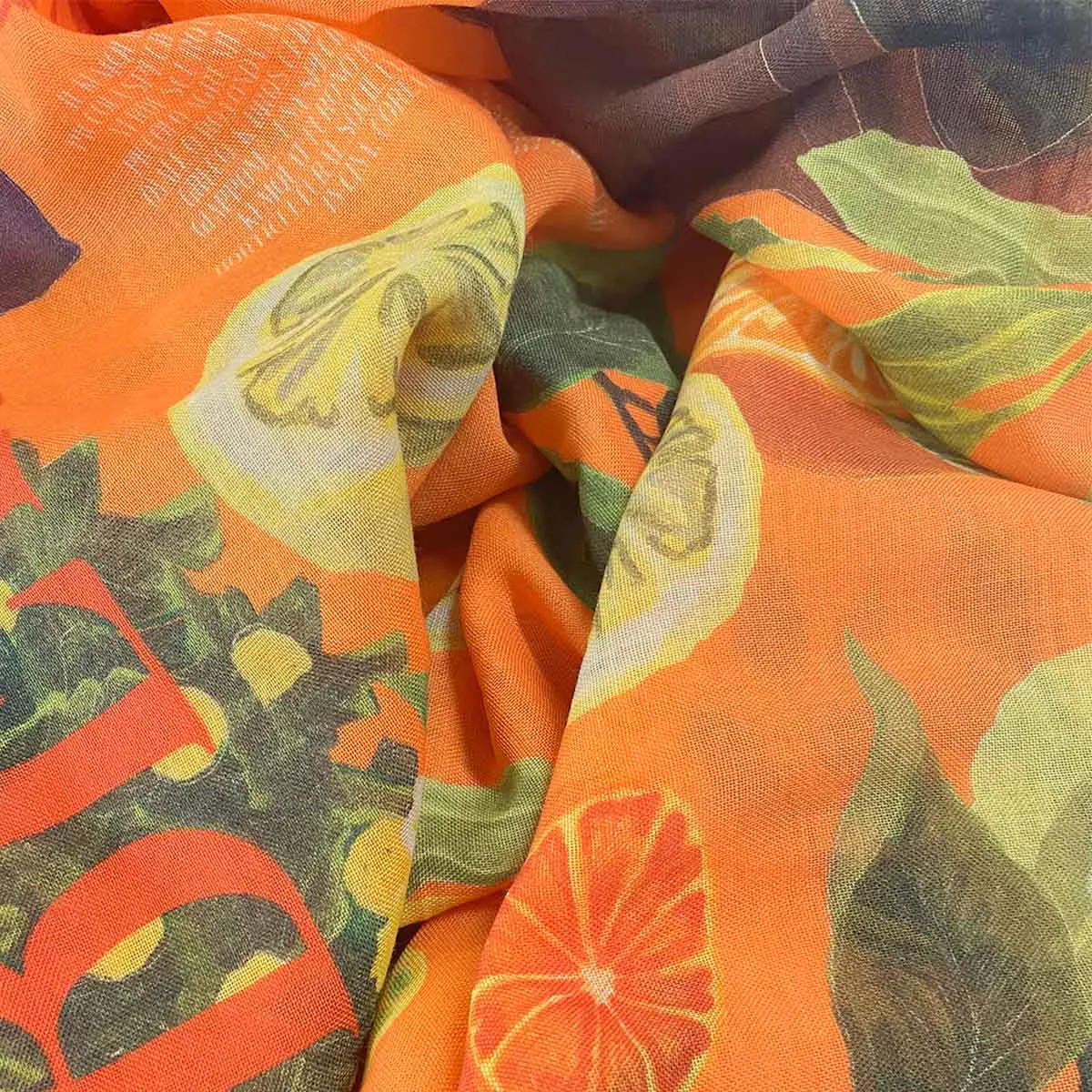 Orange shawl citrus fruits design