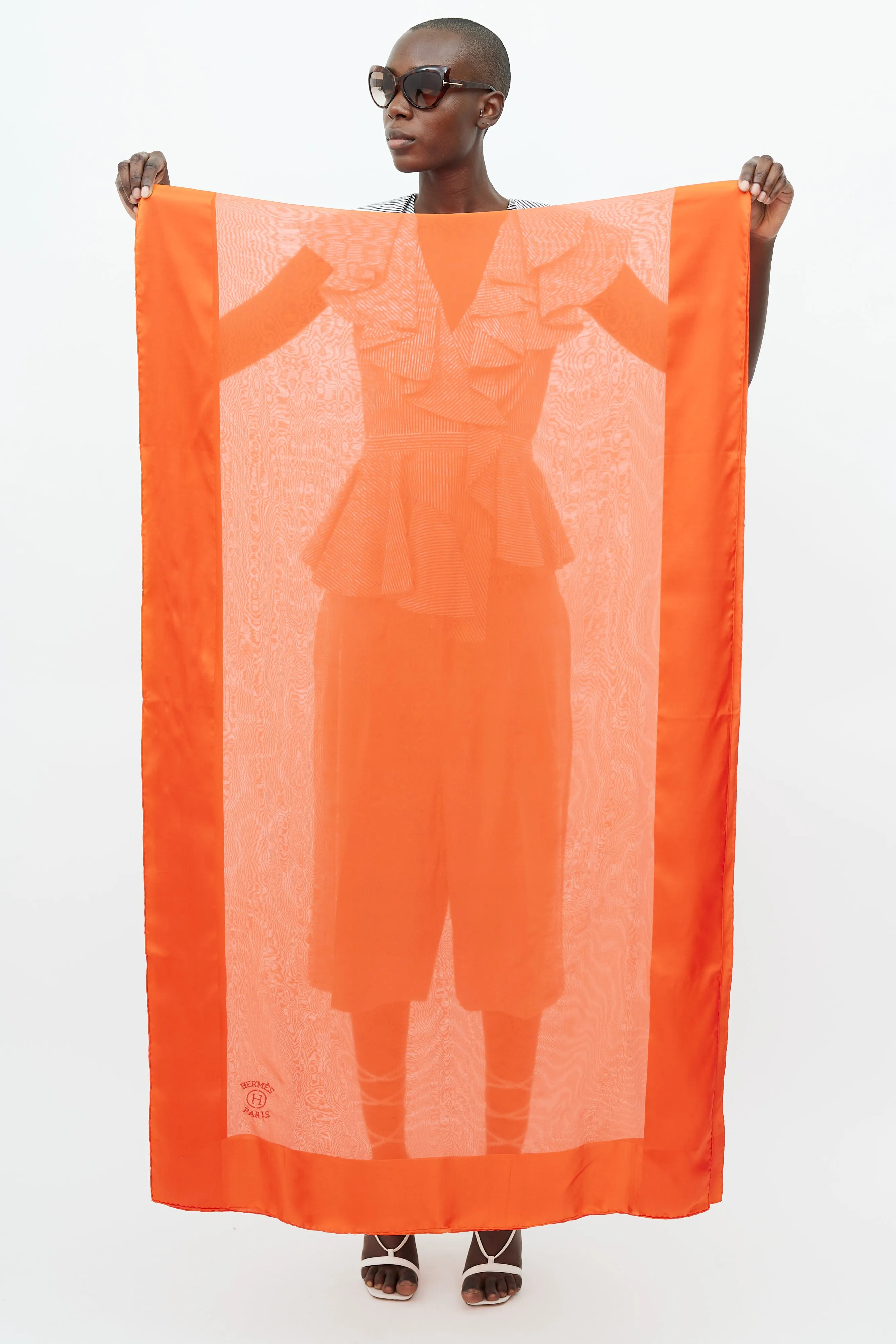 Orange Sheer Silk Scarf