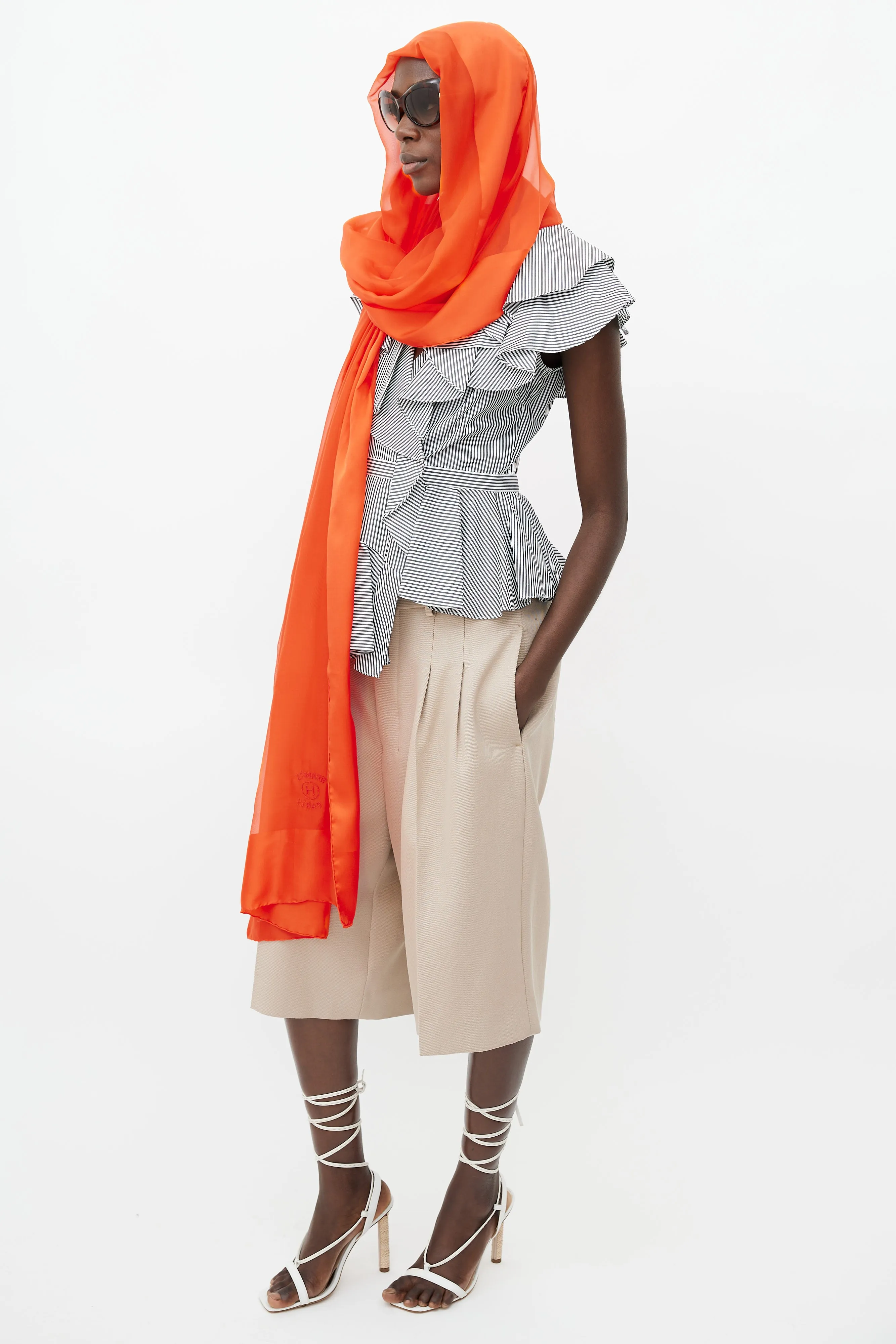 Orange Sheer Silk Scarf