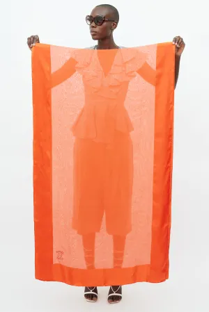 Orange Sheer Silk Scarf