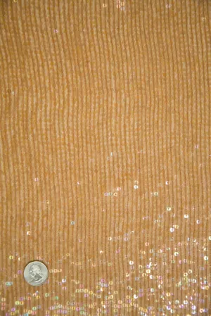 Orange Taffy Sequins & Beads on Silk Chiffon JEC-132-3 Fabric