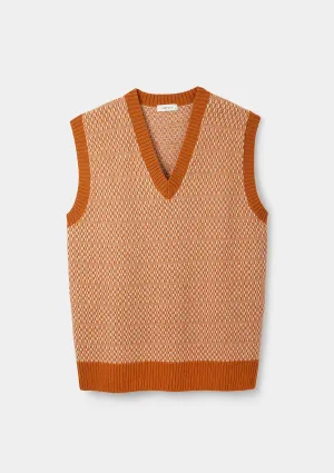 Orange Tile Fair-Isle Vest