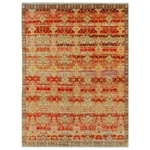 Orange Transitional Wool Rug - 8' x 10'