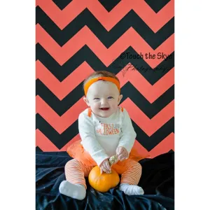 Orange/Black Chevron Printed Backdrop