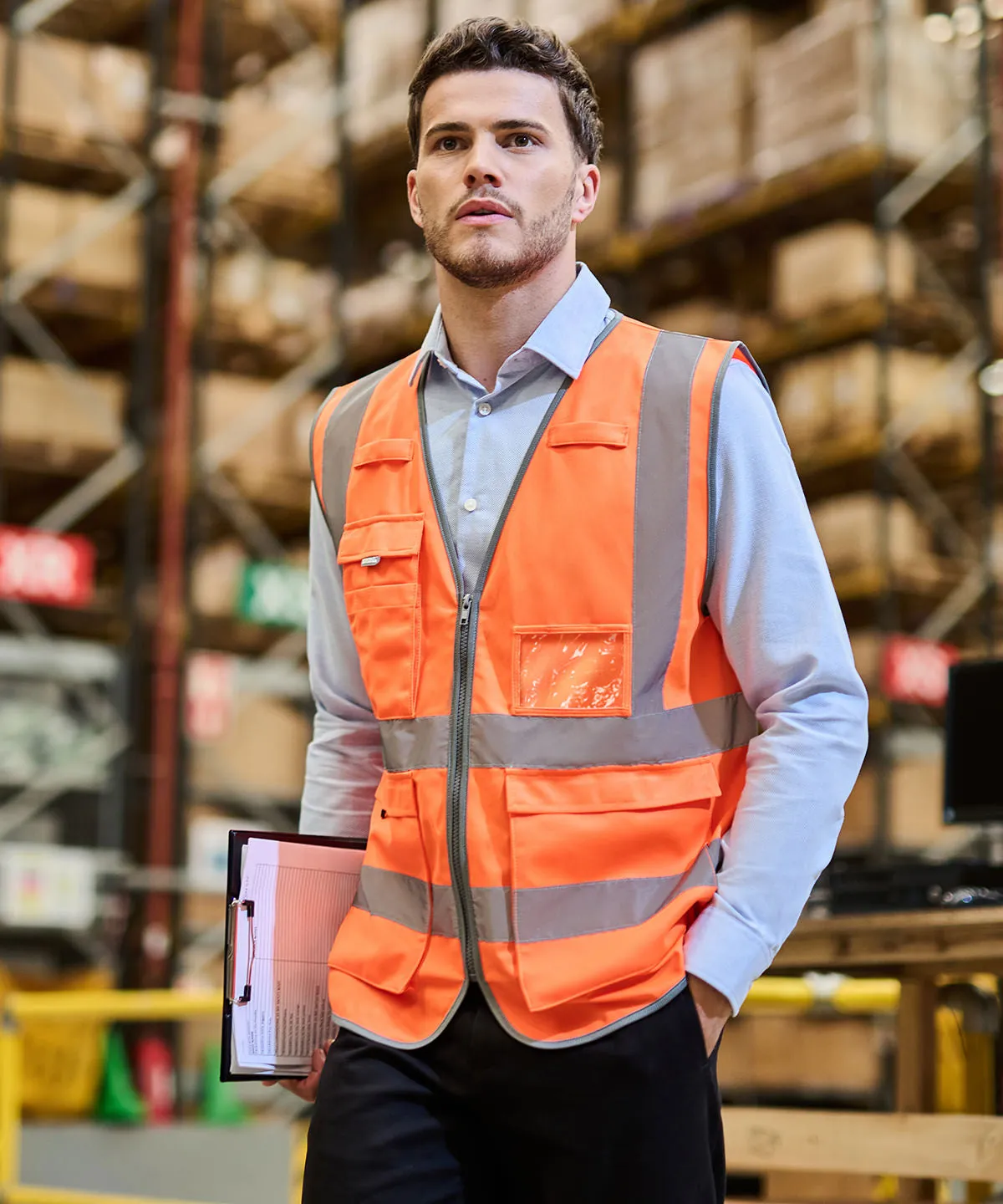 Orange/Navy - Pro hi-vis executive vest