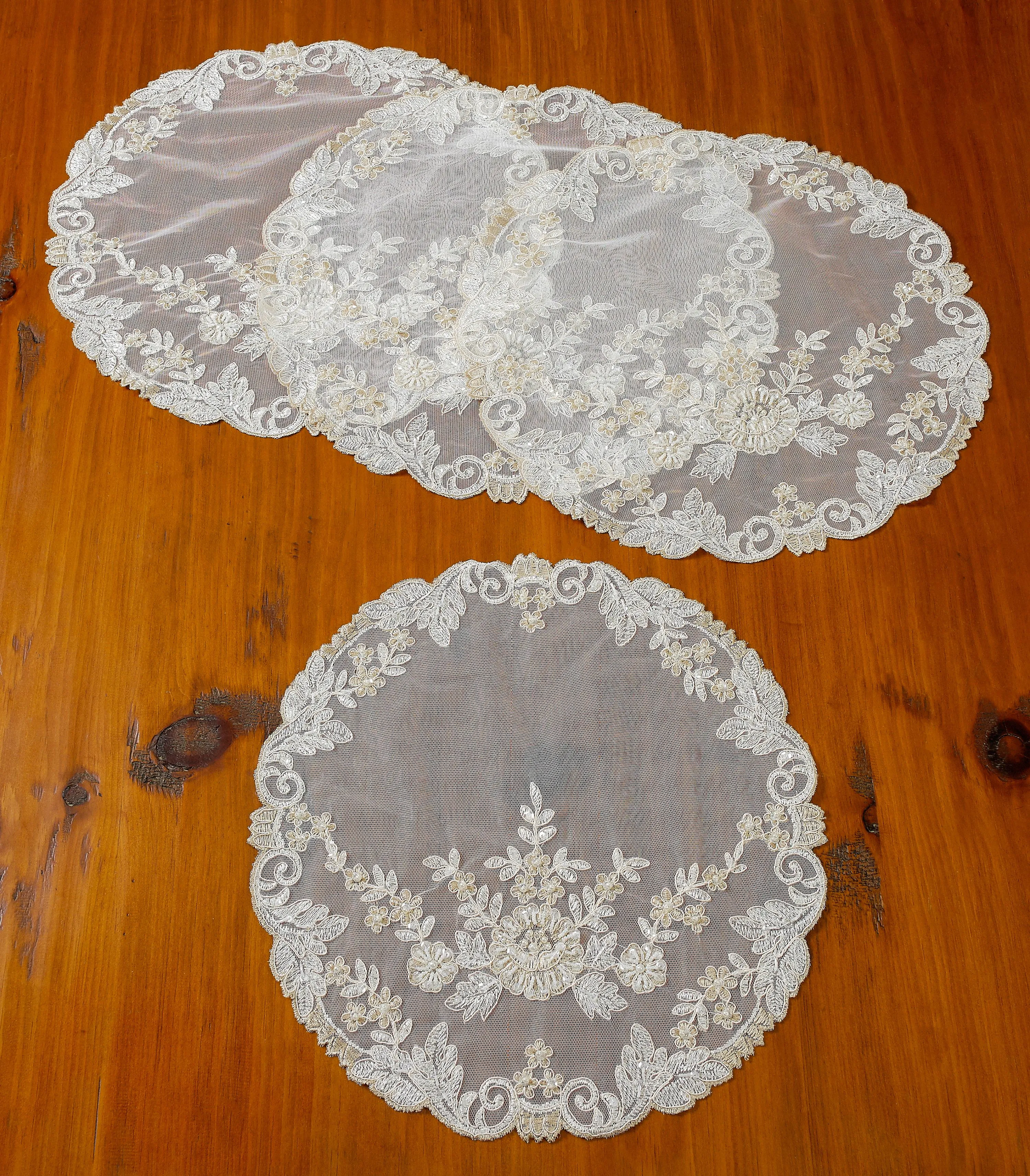 Orchid Decorative Embroidered Lace Decorative Place Mats