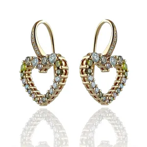 Orecchini cuore con diamanti fancy - Simmi Gioielli