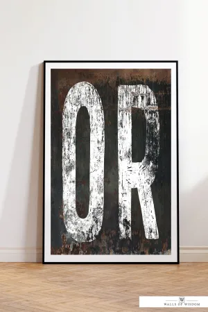 Oregon Home State Western Typography Poster Print - OR State Sign Vintage Print Art