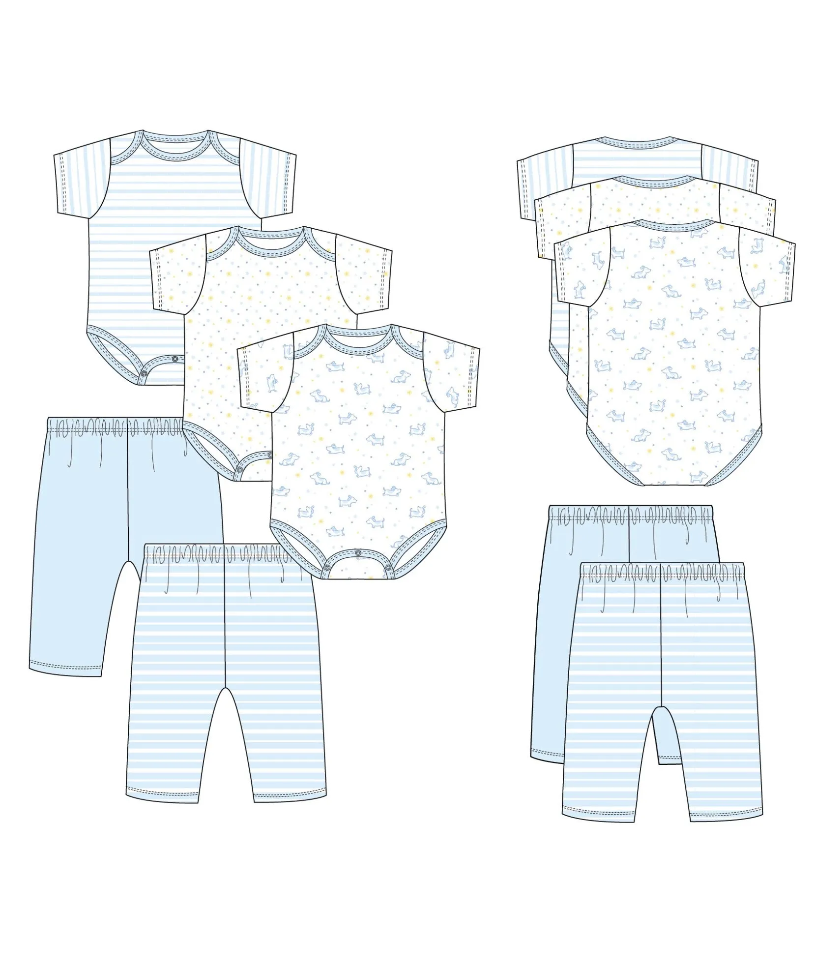 Organic Blue Onesie & Pant Set