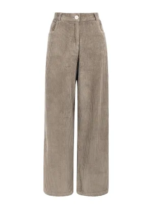 organic cotton corduroy trousers in taupe