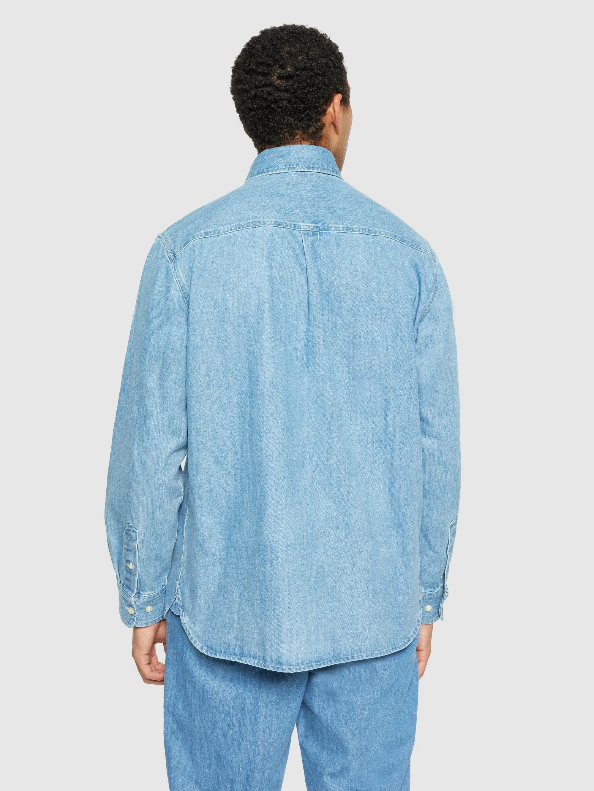 Organic Cotton Natural Indigo Denim Shirt GOTS - Light Blue denim