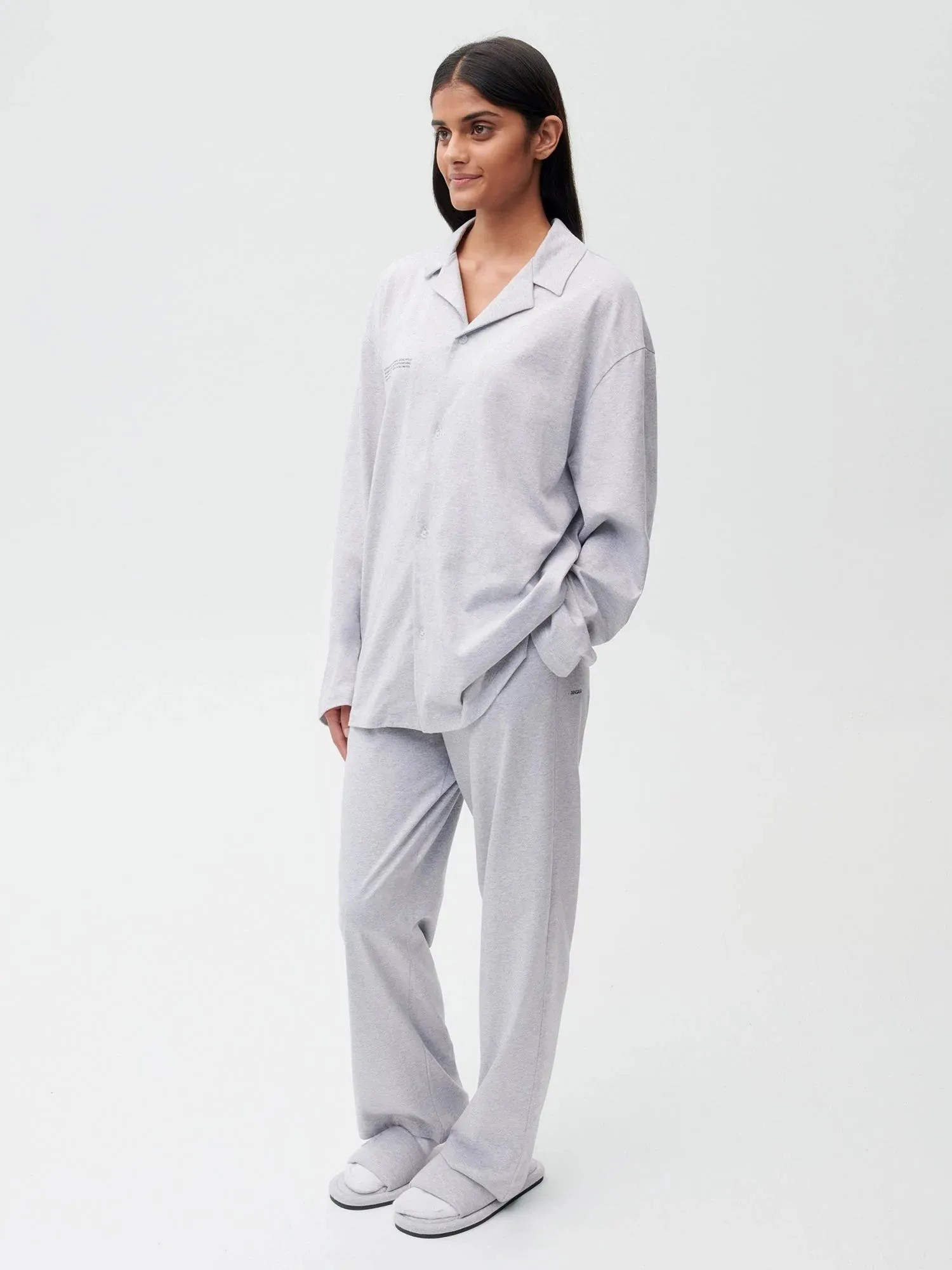 Organic Cotton Pajama Track Pants with C-FIBER™—grey marl