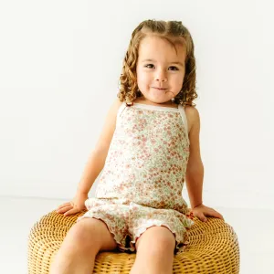 Organic Girls Spaghetti Top & Shorts Set - Summer Floral