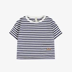 Organic Navy   White Striped Short Sleeve T-Shirt