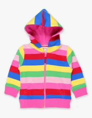 Organic Pink Multi Stripe Hoodie