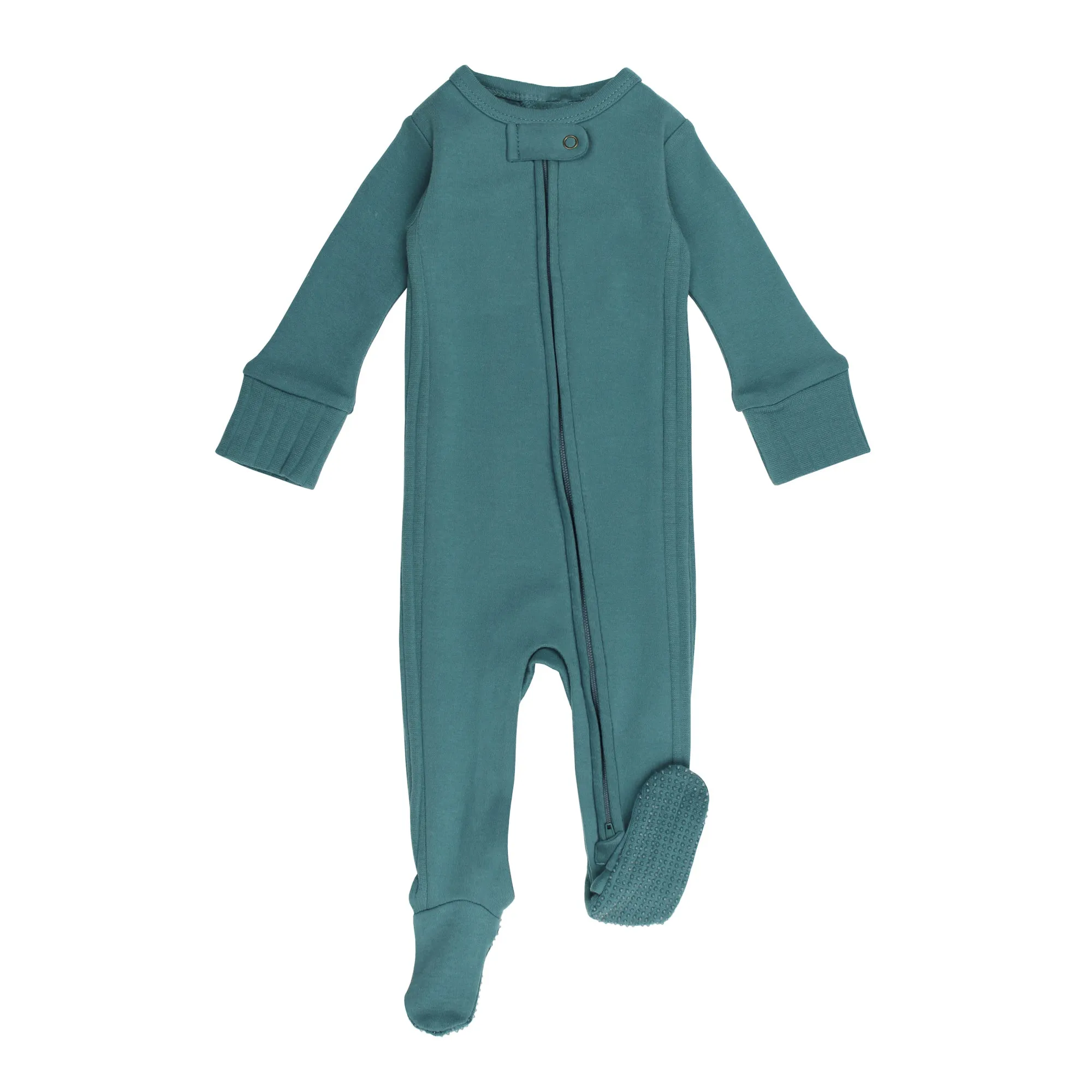 Organic Ribbed Zipper Footies